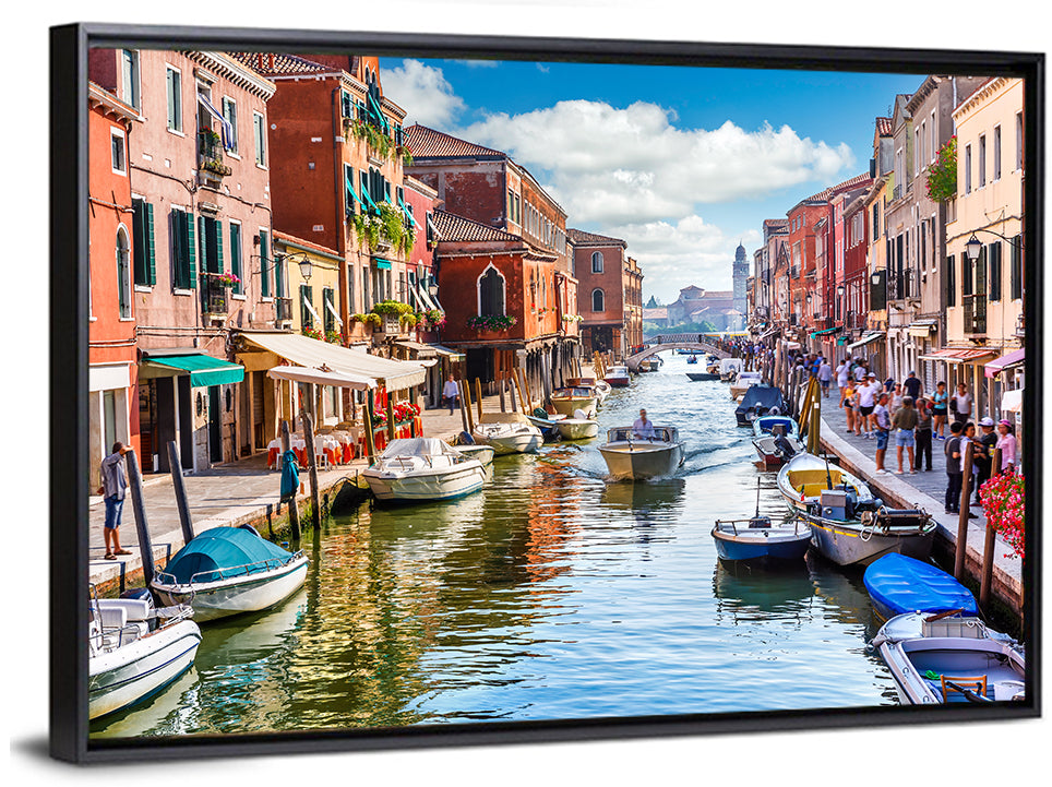Sunlit Burano Canal, Venice Wall Art