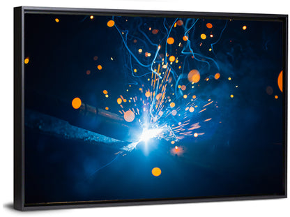 Welding Sparks Close-up Wall Art