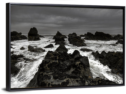 Rocky Beach Waves Wall Art