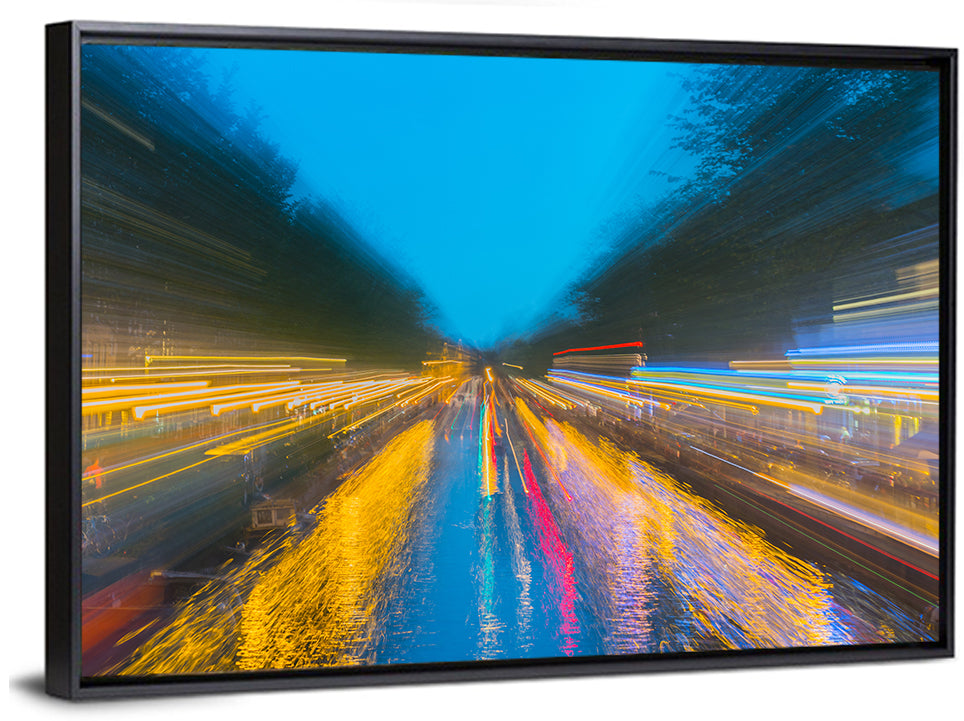 Canal Reflections at Night Wall Art