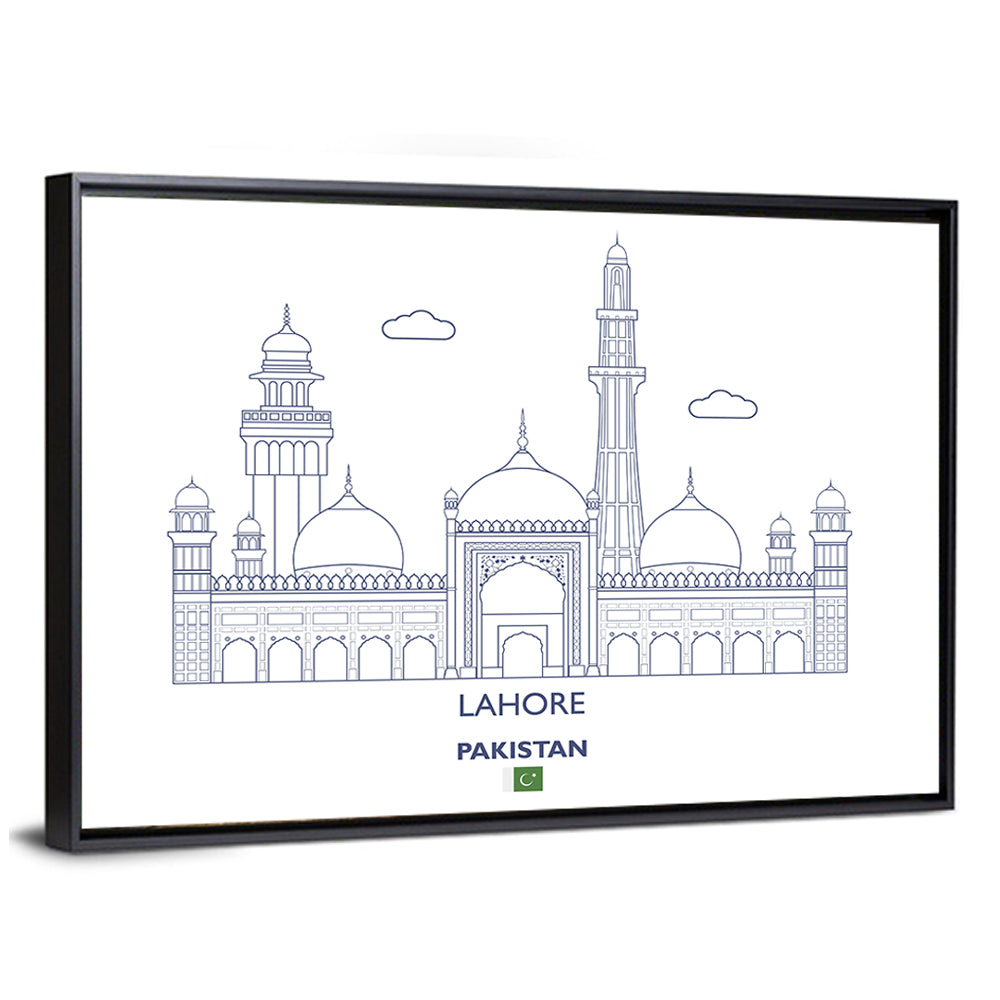 Lahore Skyline with Badshahi Mosque Wall Art