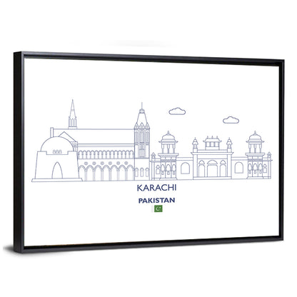 Karachi Skyline with Mazar-e-quaid Wall Art