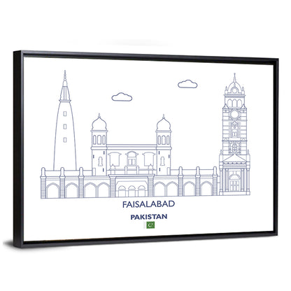 Faisalabad Clock Tower Skyline Wall Art