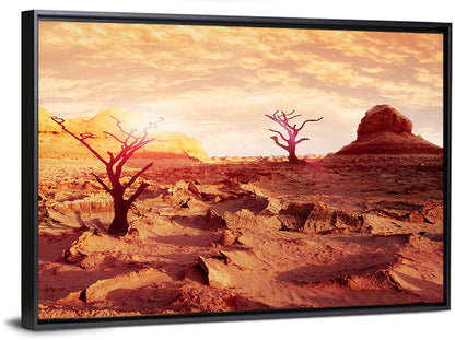 Gnarled Trees at Desert Sunset Wall Art