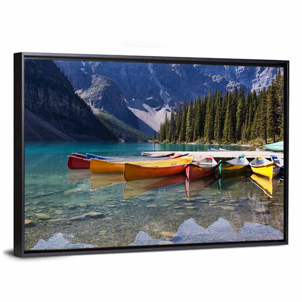Canoes at Moraine Lake Wall Art