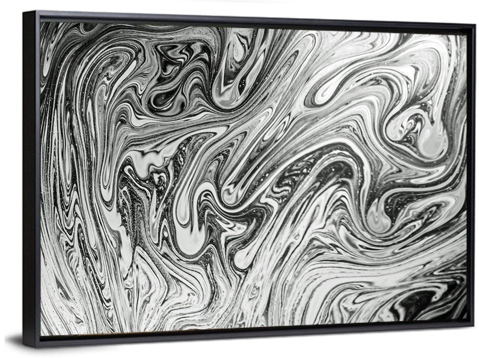 Ink Swirl Monochrome Abstract Wall Art
