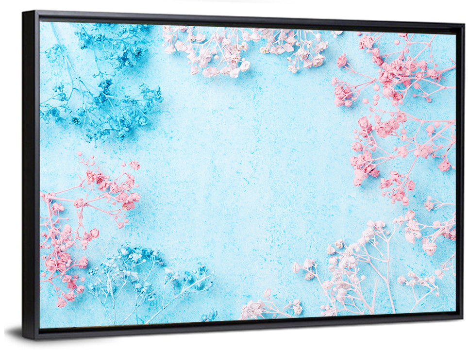 Dyed Babys Breath Arrangement Wall Art