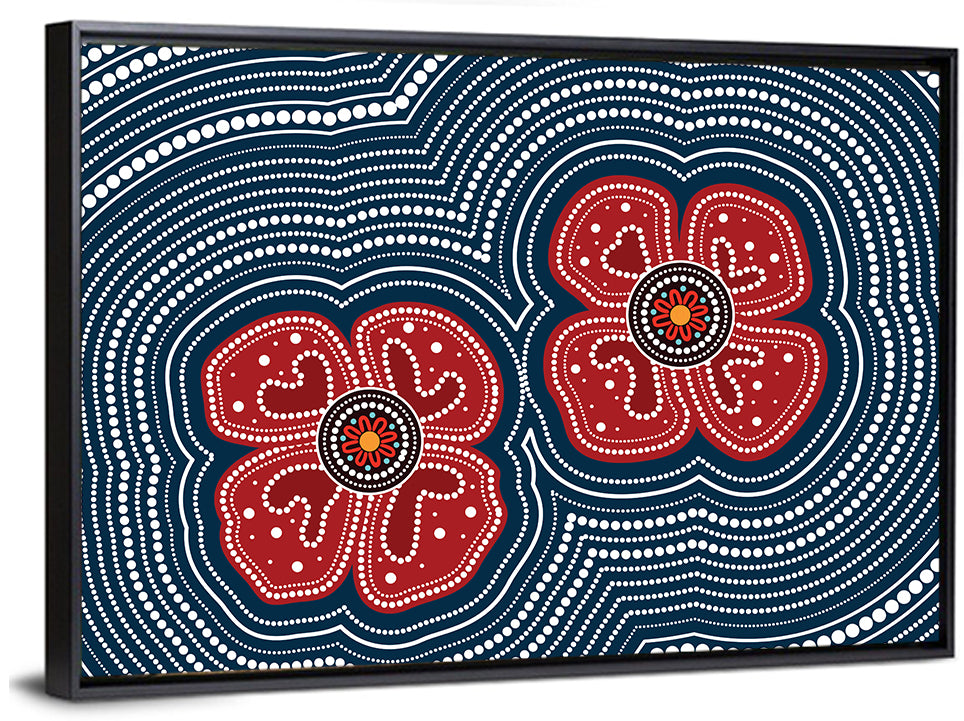 Aboriginal Poppy Duo Wall Art