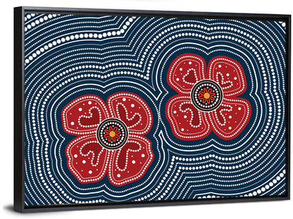 Poppy Flowers Aboriginal Wall Art