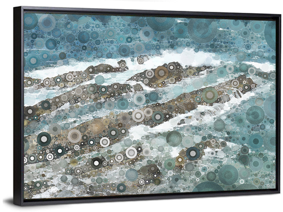 Teal Mosaic Ocean Wave Wall Art