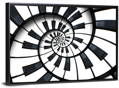 Recursive Spiral Piano Keys Wall Art