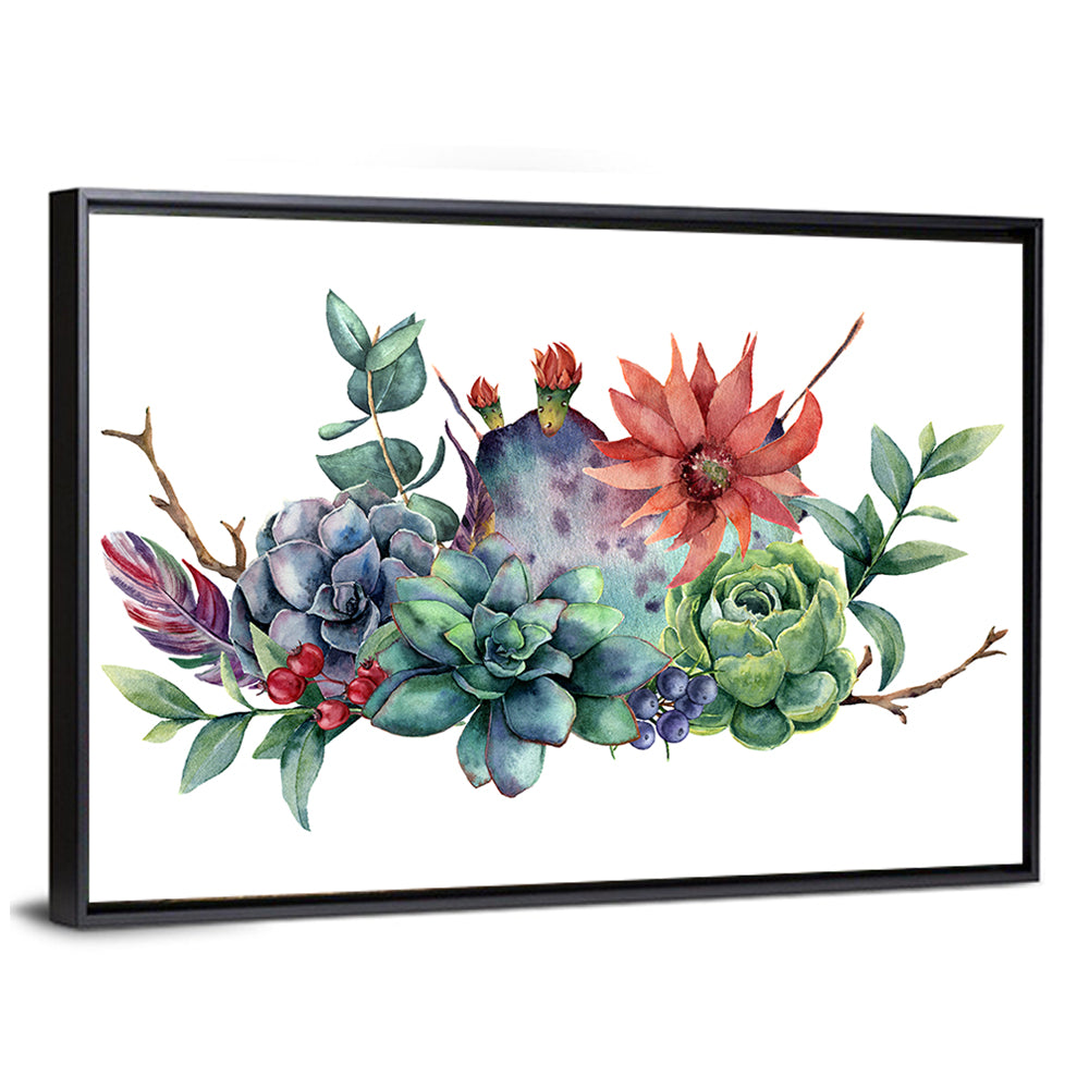 Succulent and Cactus Bouquet Wall Art