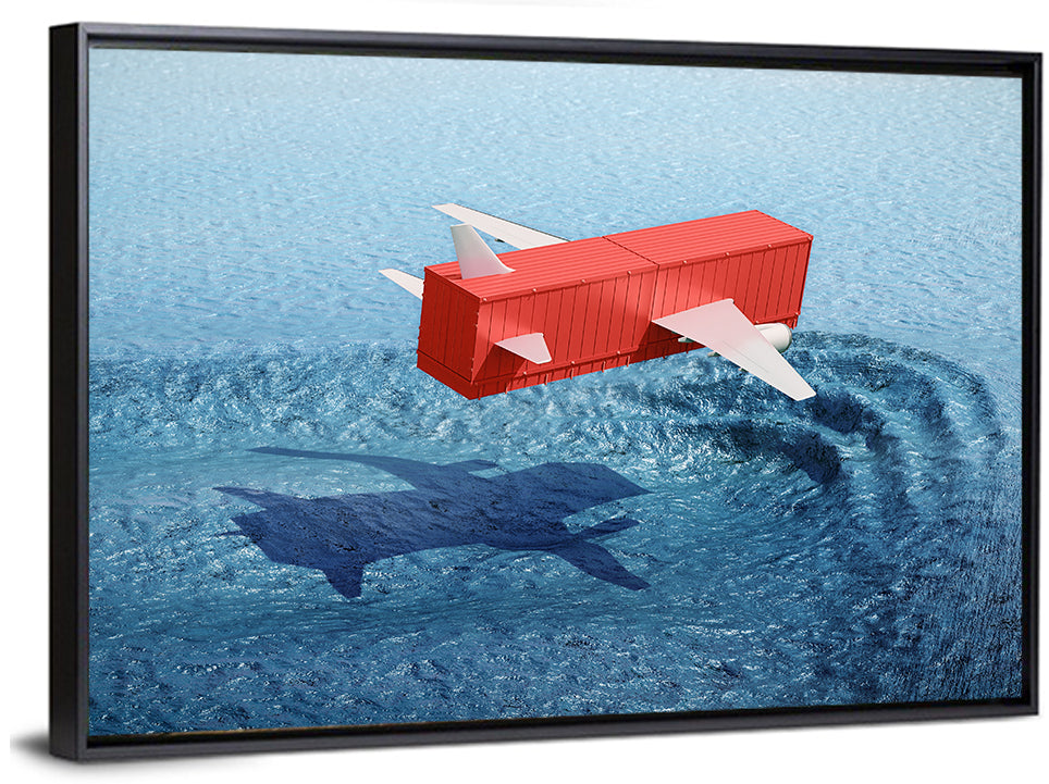 Flying Shipping Container Wall Art