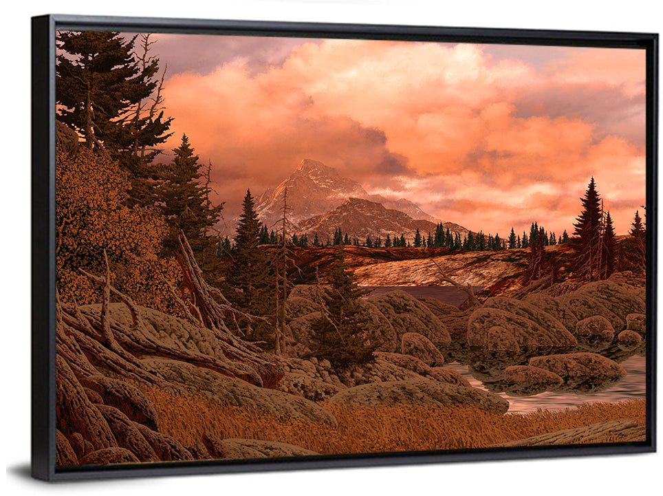 Rocky Mountain Lake at Dusk Wall Art