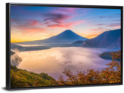 Mount Fuji at Lake Motosu, Autumn Sunrise Wall Art