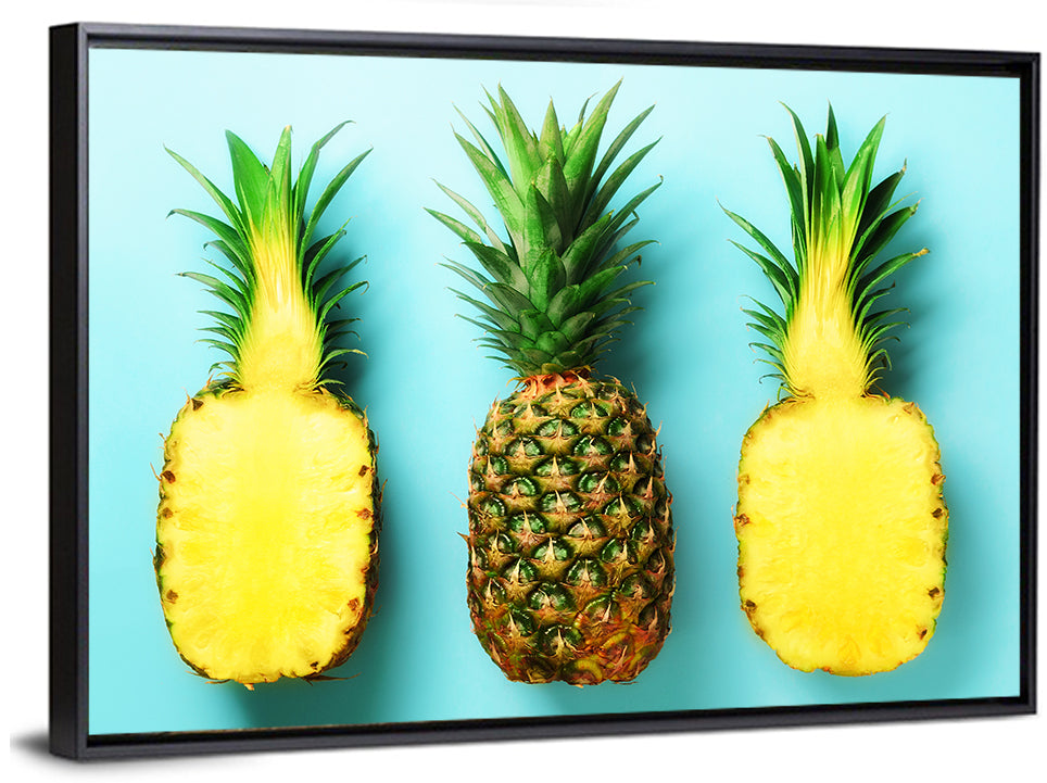 Three Pineapples Minimalist Design Wall Art