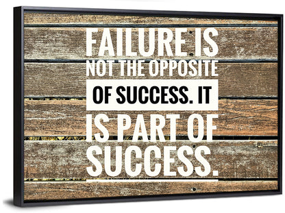 Failure Is Part of Success Rustic Typography Wall Art