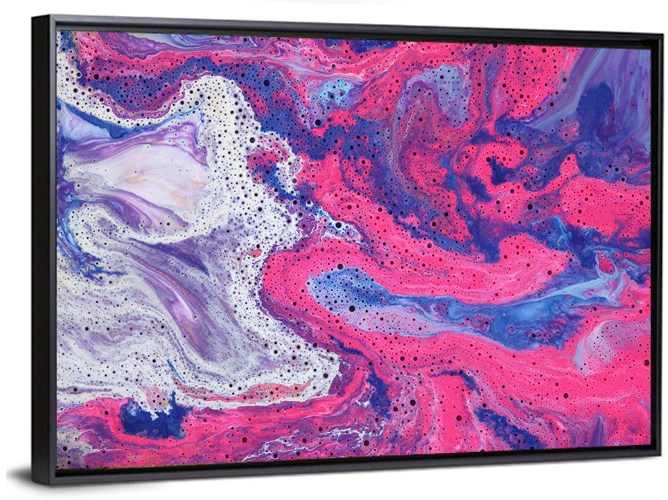 Magenta Bubble Fluid Abstraction Wall Art