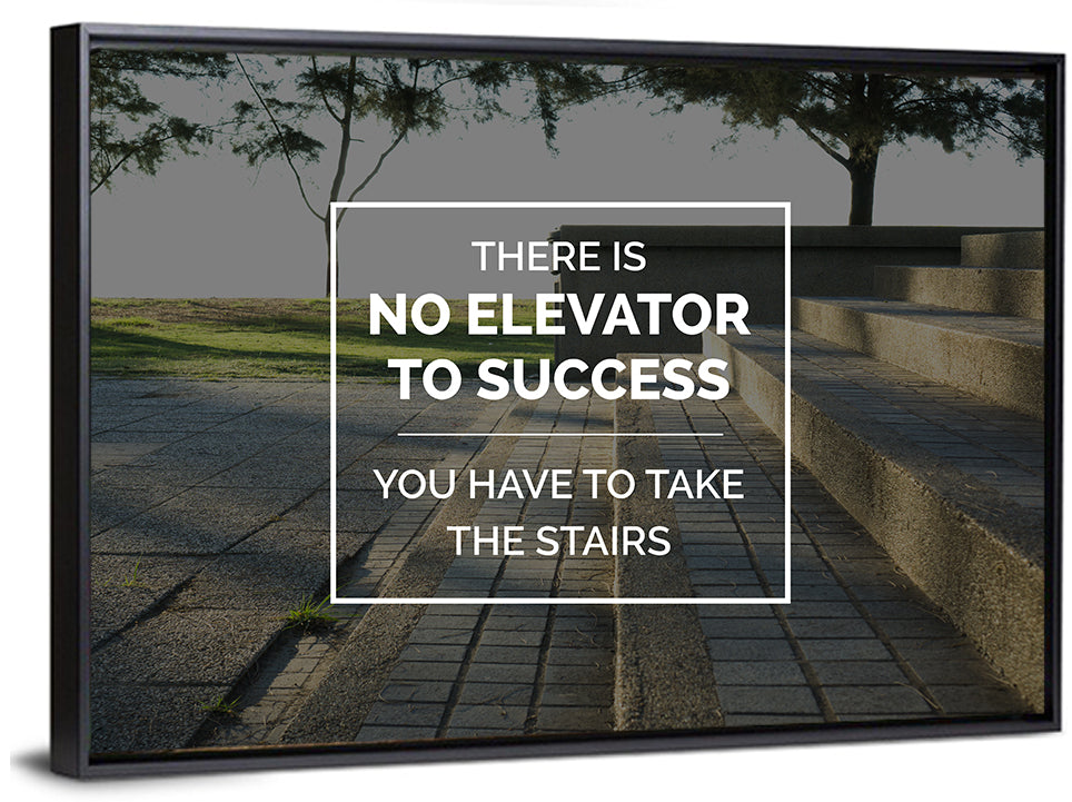 There Is No Elevator to Success Wall Art