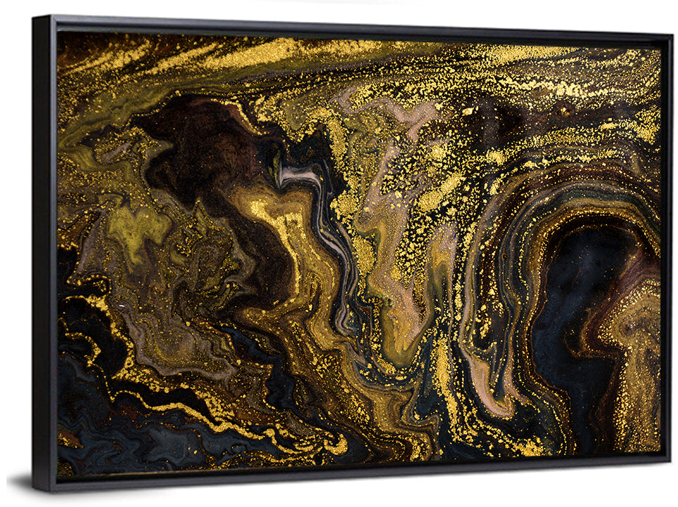 Black and Gold Marble Abstraction Wall Art