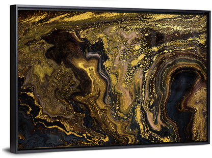 Black and Gold Marble Abstraction Wall Art