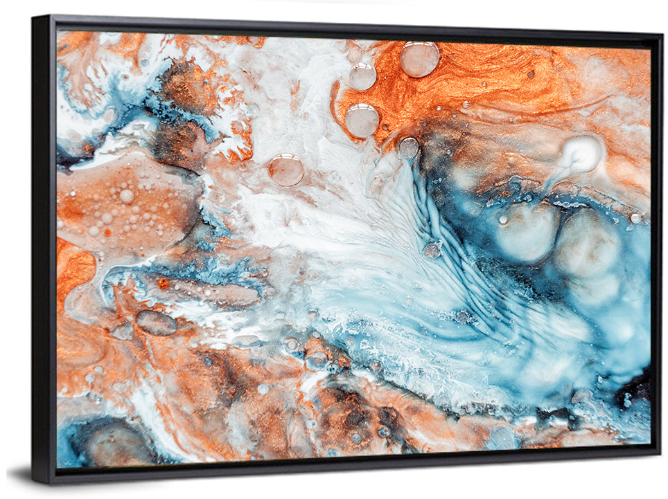 Copper Marble Fluid Abstract Wall Art
