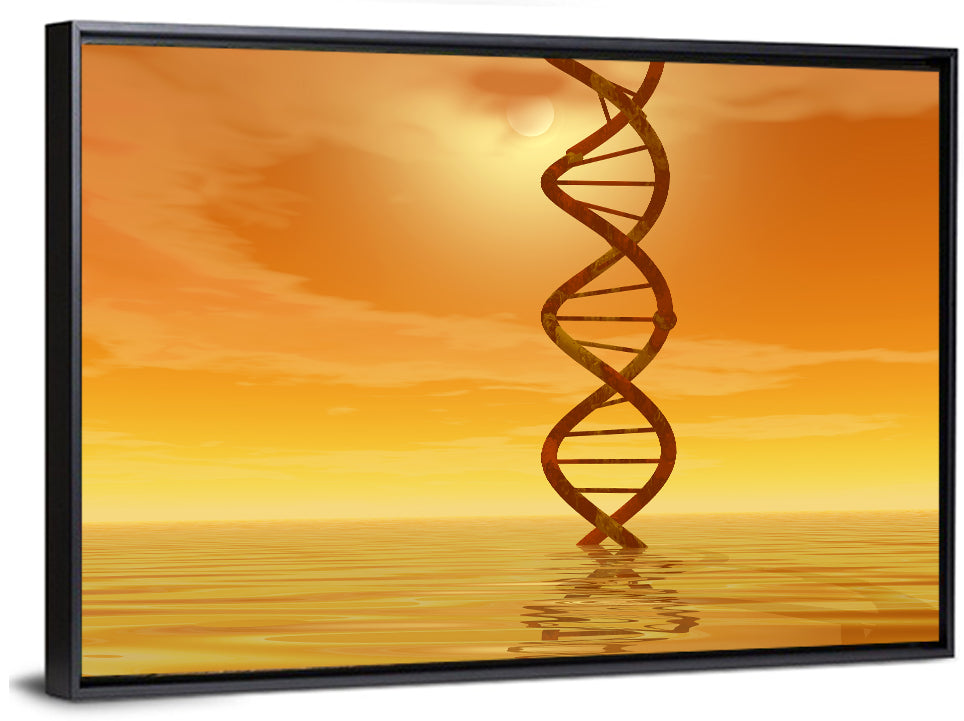 Dna Helix at Sunset Wall Art