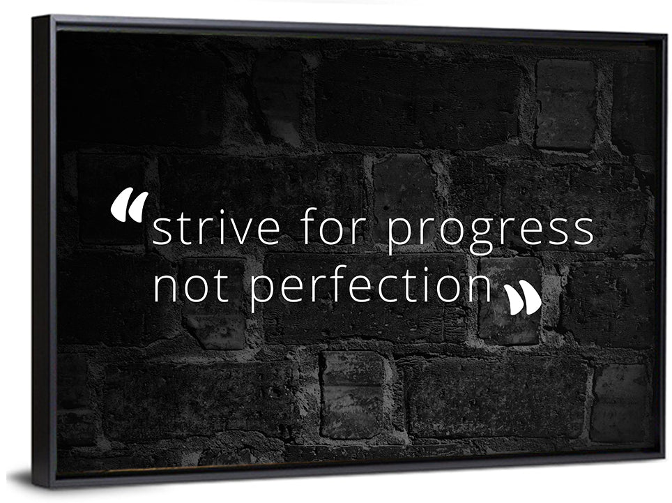 Strive for Progress Brick Typography Wall Art