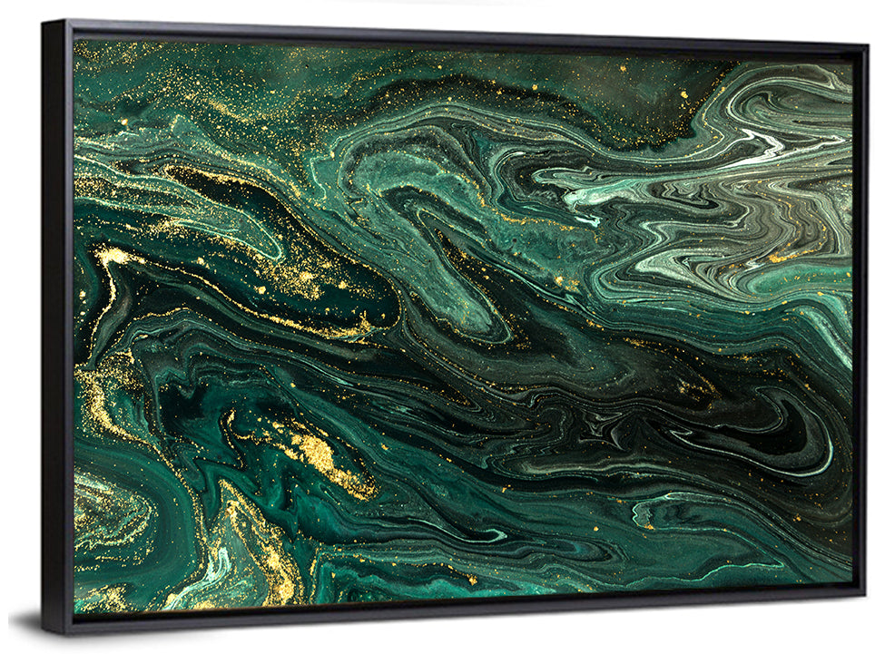 Emerald Marble Veins Wall Art