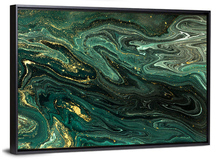 Emerald Marble Veins Wall Art