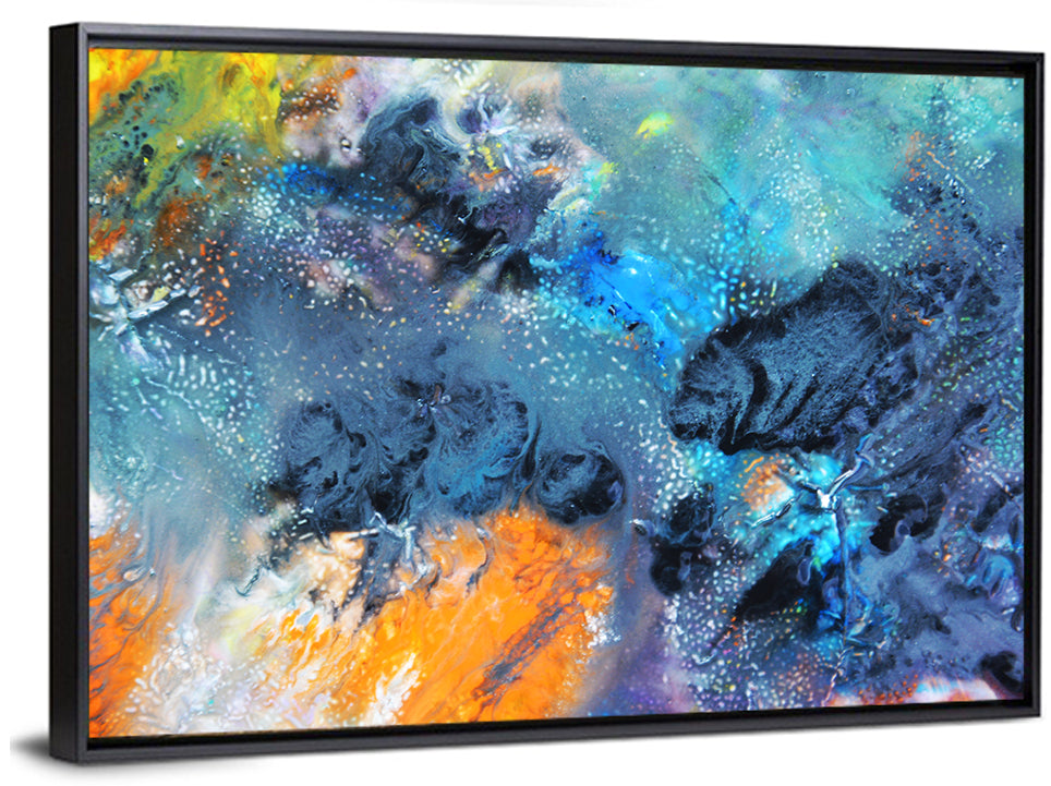 Vivid Icy Nebula Abstract Wall Art