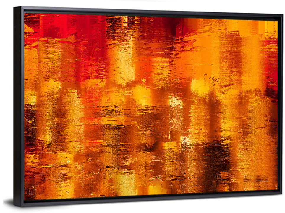 Golden Parallel Lines Abstract Wall Art