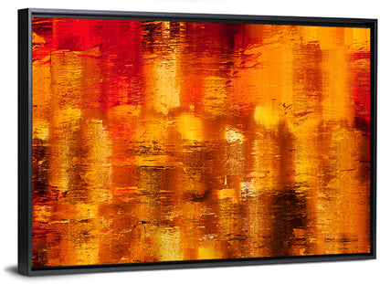 Golden Parallel Lines Abstract Wall Art