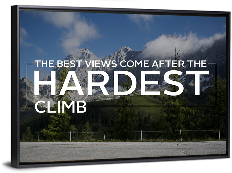 Snow Capped Peaks with Motivational Quote Wall Art