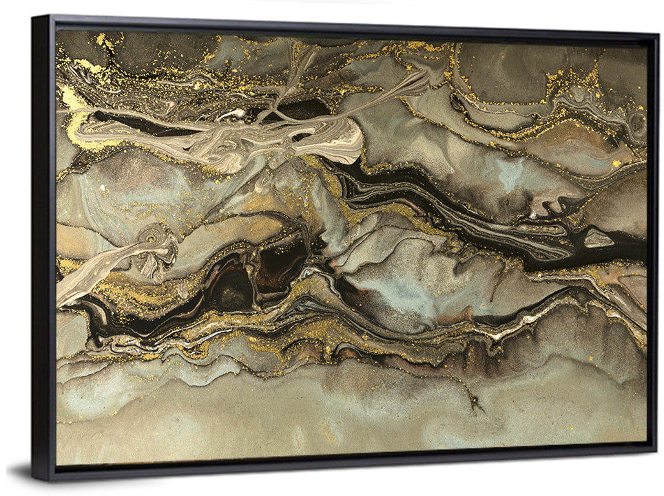 Golden Marbled Texture Wall Art