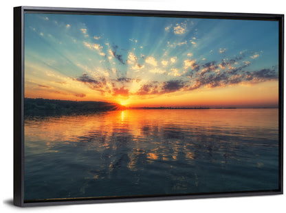 Sunburst Over River Wall Art