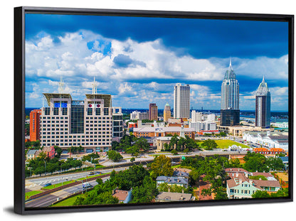 Mobile Skyline with Rsa Battle House Tower Wall Art