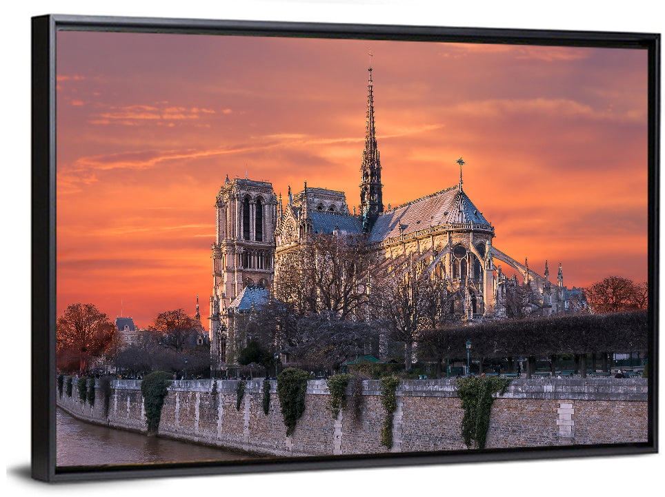 Notre-dame Cathedral at Golden Hour Wall Art
