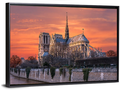 Notre-dame Cathedral at Golden Hour Wall Art