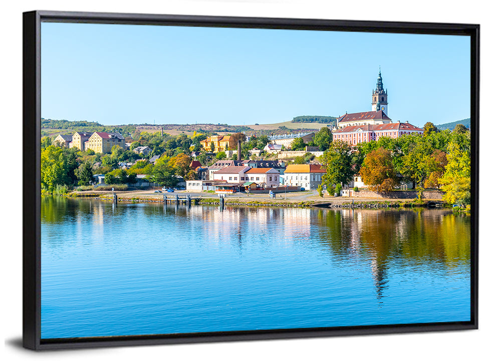 Roudnice Castle Riverbank Reflections Wall Art