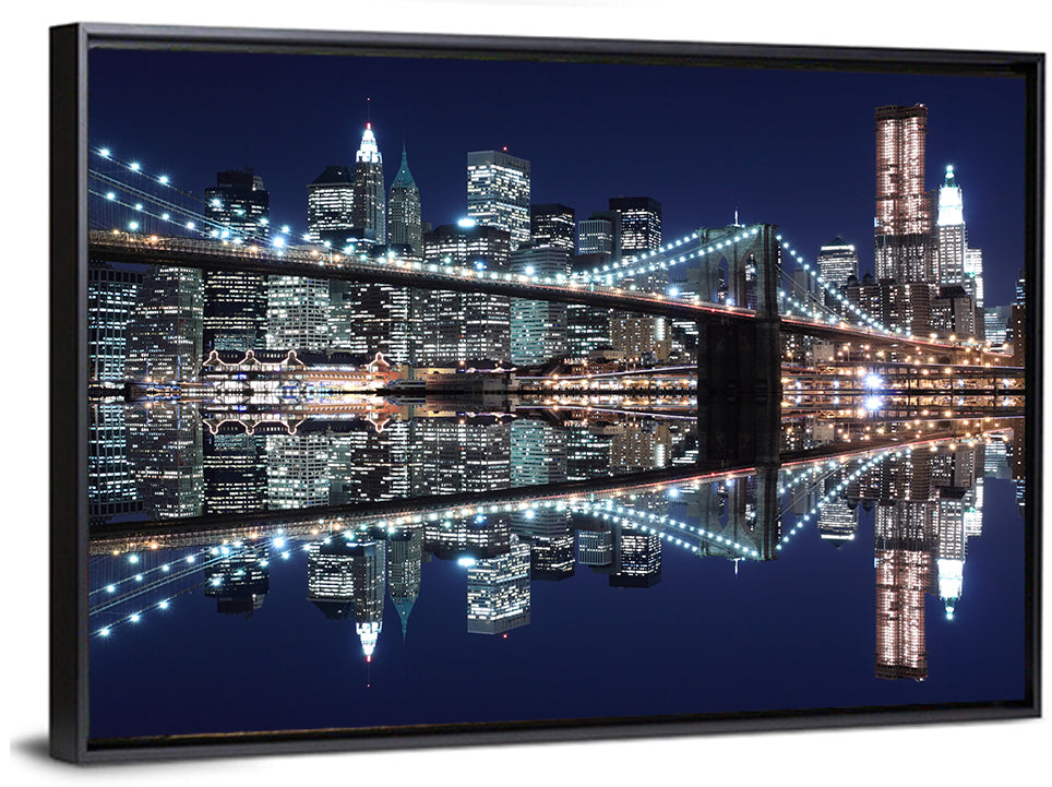 Brooklyn Bridge Symphony at Night Wall Art