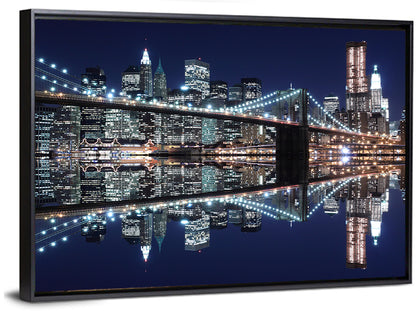 Brooklyn Bridge Symphony at Night Wall Art