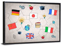 Global Flags Network Wall Art