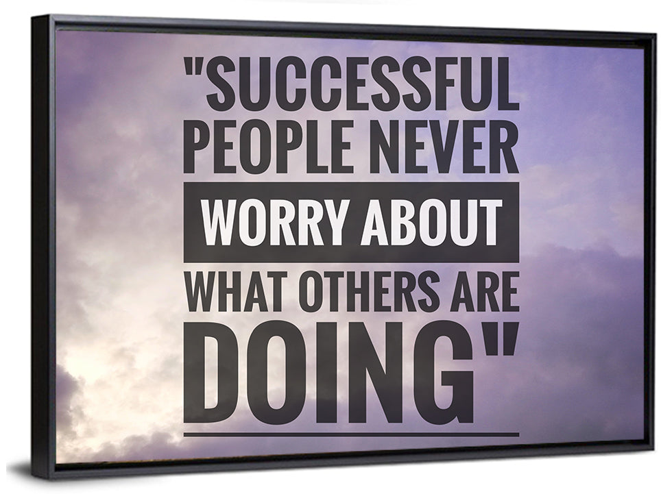 Successful People Never Worry Cloudy Sky Quote Wall Art