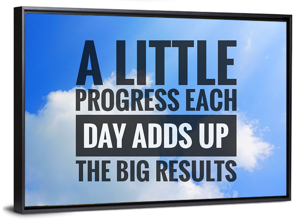 Little Progress Each Day Typography Wall Art