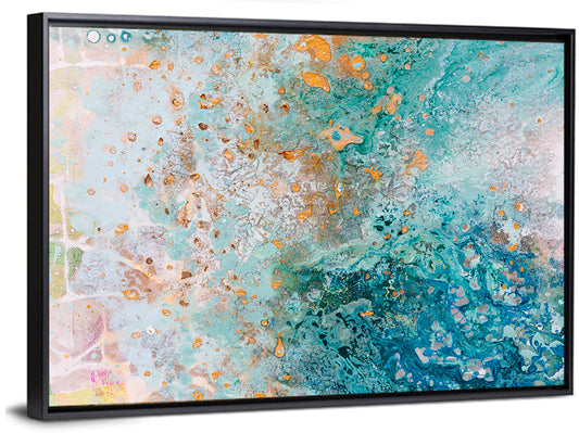 Teal Water Drops Abstract Wall Art