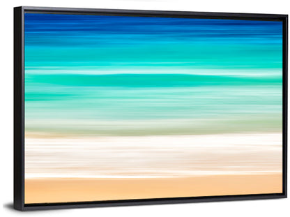 Layered Turquoise Seashore Abstract Wall Art