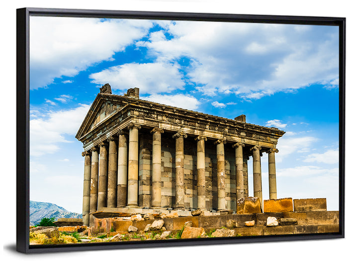 Temple of Garni Vintage Landscape Wall Art as a framed canvas