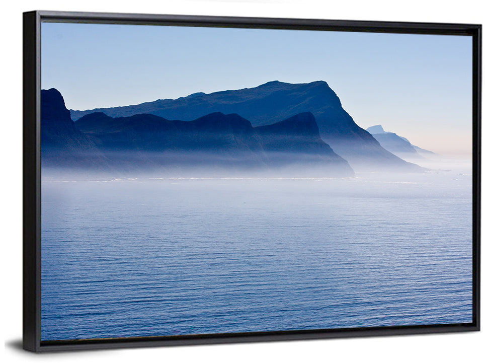 Misty Coastal Cliffs and Mountain Layers Wall Art