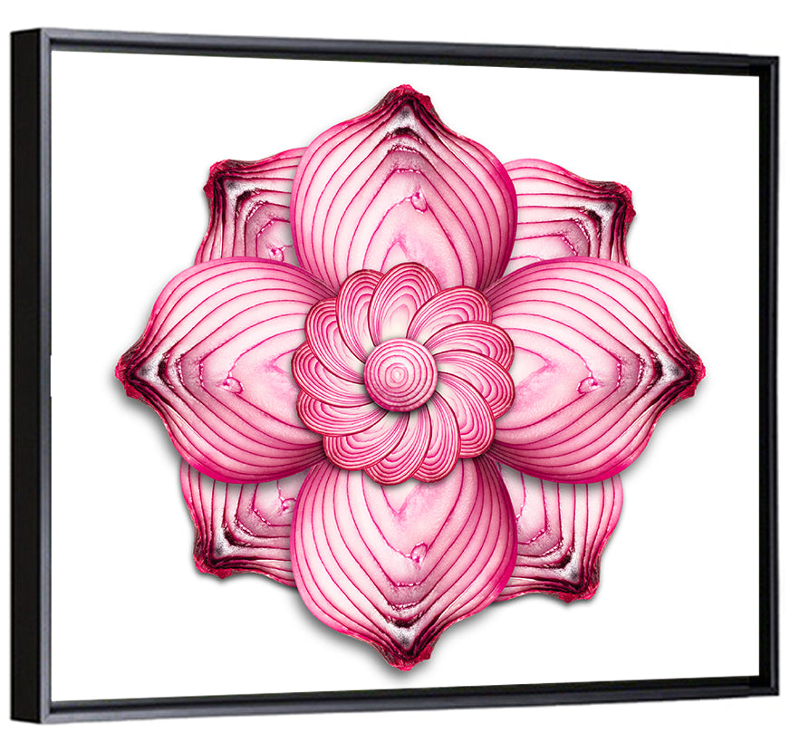 Red Onion Mandala Floral Pattern Wall Art
